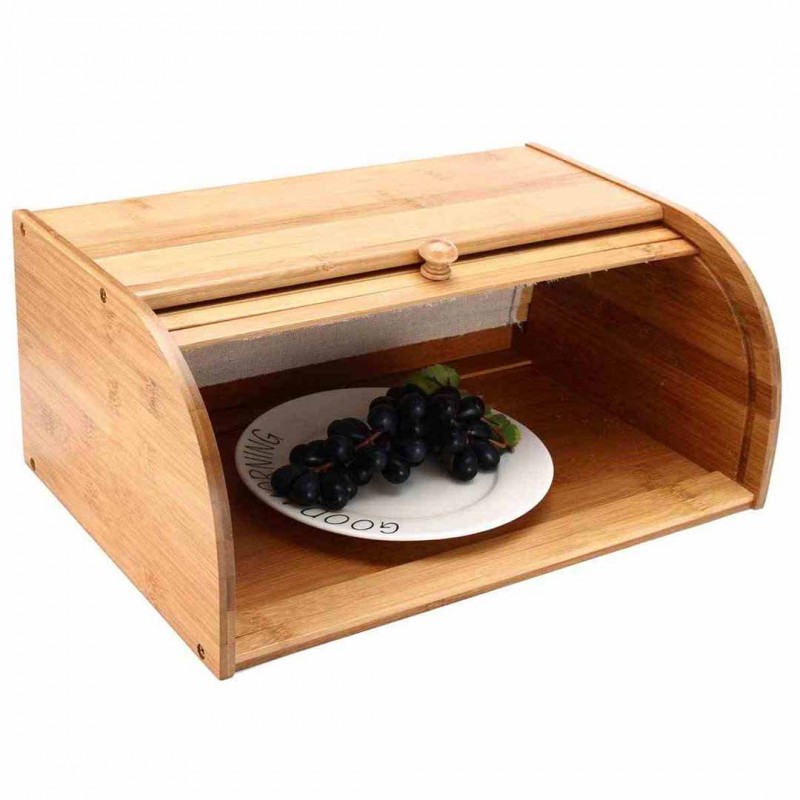 Natural Bamboo Bread Holder Food Storage Container