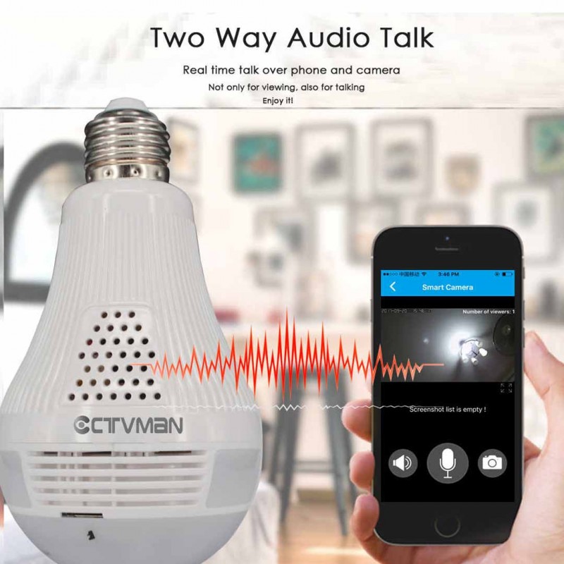 Wireless Security Bulb Camera For Home, Shop And Office