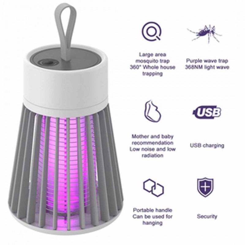 Electric Mosquito Killer Lamp Portable LED Light Trap Fly Bug Insect Zapper 