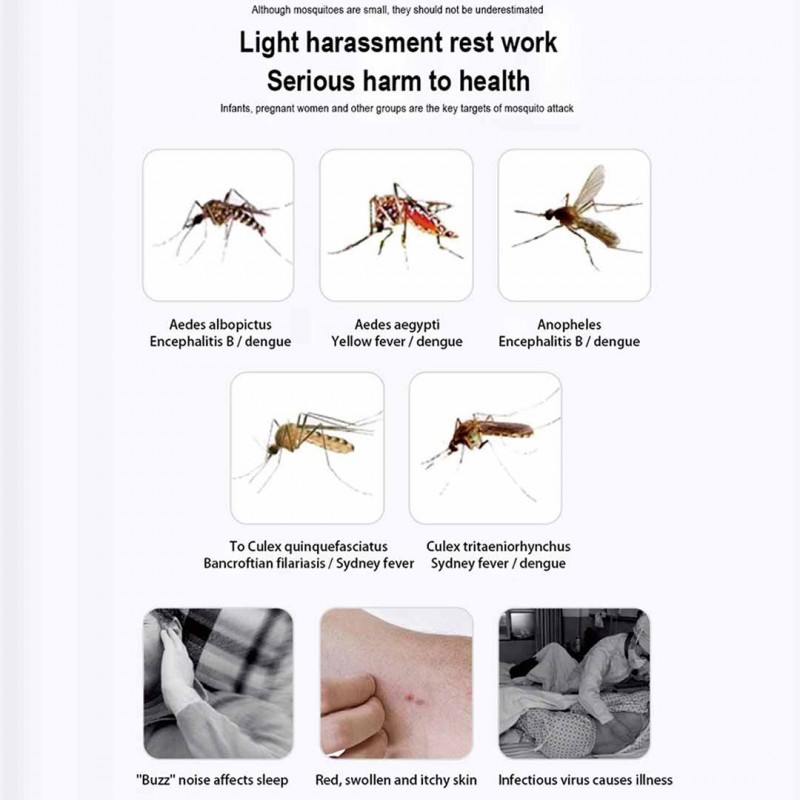 Electric Mosquito Killer Lamp Portable LED Light Trap Fly Bug Insect Zapper 