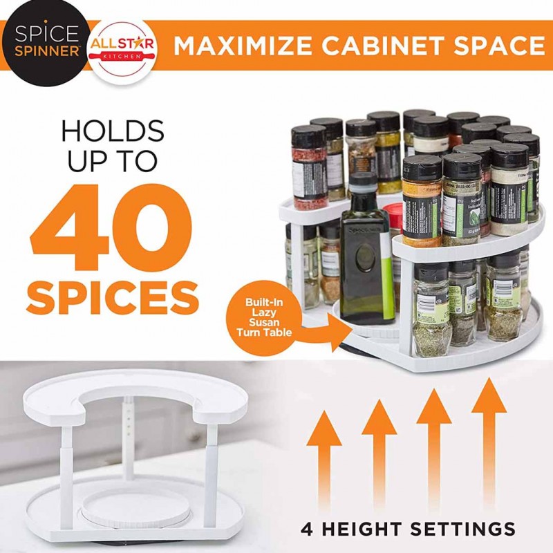 Spice Spinner Rotating Spice Rack Organizer for Kitchen Countertop