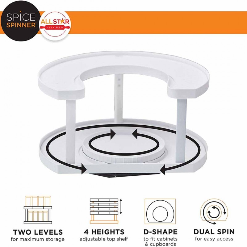 Spice Spinner Rotating Spice Rack Organizer for Kitchen Countertop