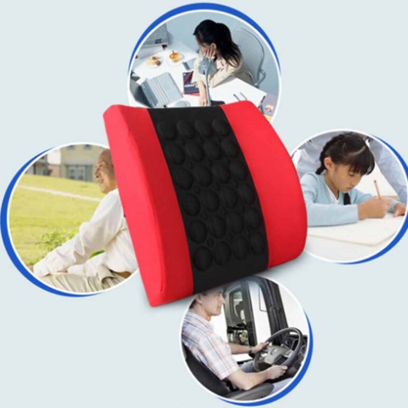 12v Car Electric Massage Cushion Black & Red