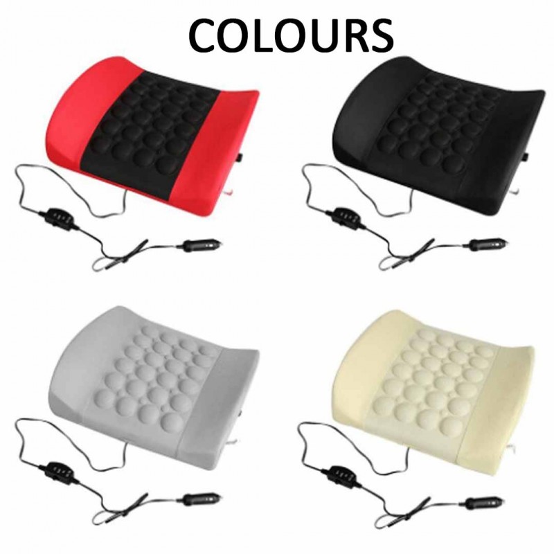 12v Car Electric Massage Cushion Black & Red