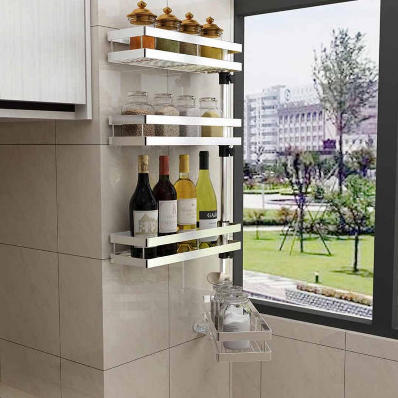 03 Layer Stainless Steel Rotating Shelf