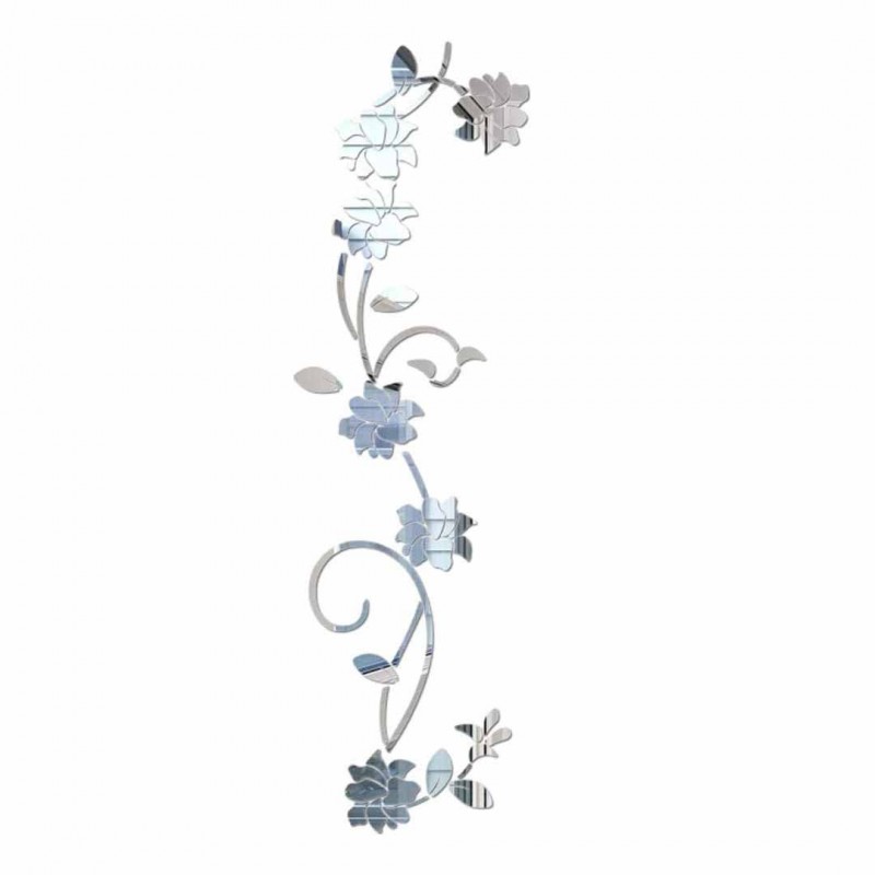 3D Removable Flower Mirror Wall Sticker