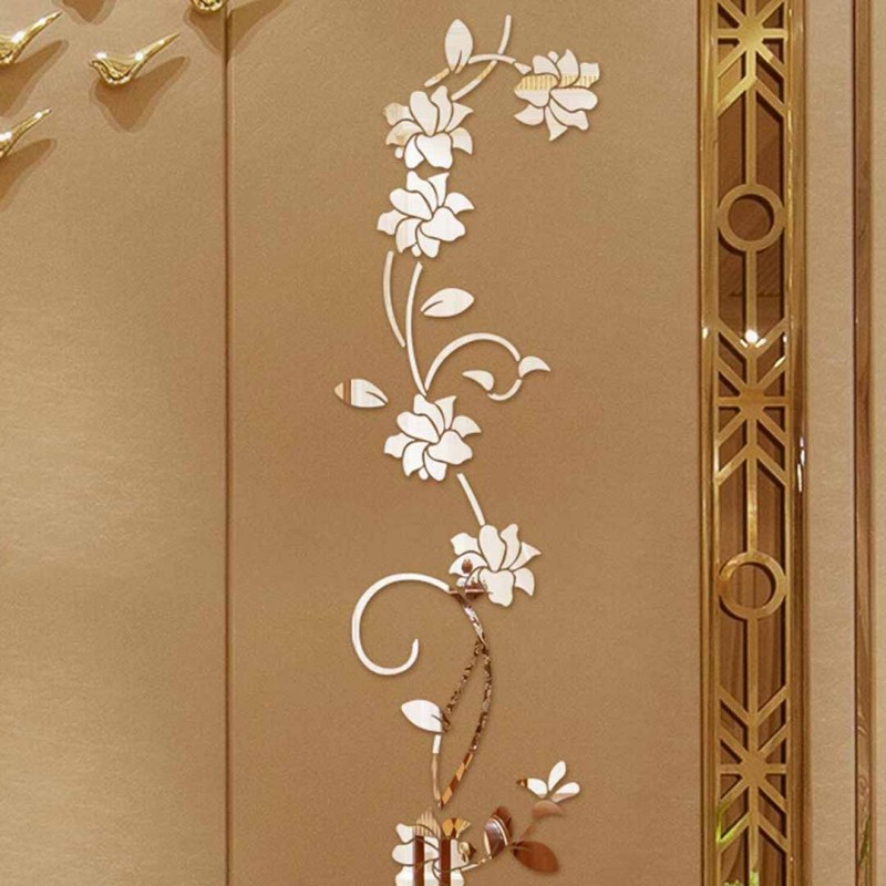 3D Removable Flower Mirror Wall Sticker