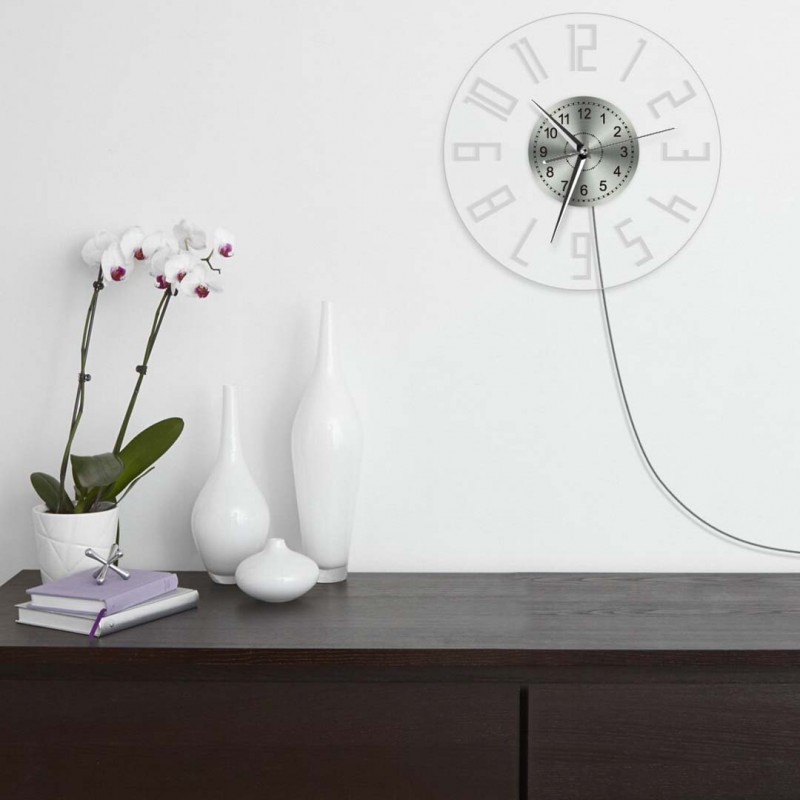Easy To Read Modern LED Lighting Wall Time Clock With Color Changing Transparent Clock
