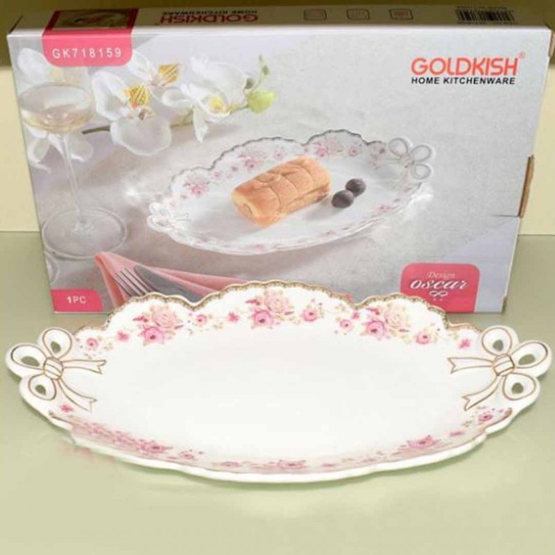 Oval Serving Plate Large Flat Platter for Entertainment and Everyday Use