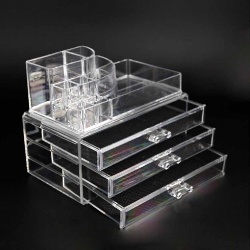 Beauty Desktop 3 Drawers Large Plastic Acrylic Makeup Organizer