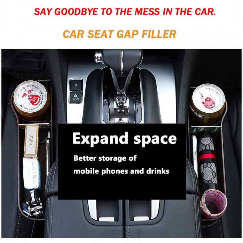 Multifunctional Car Seat Gap Organizer with Cup Holder Passenger Side