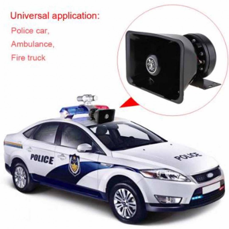 Loud Auto Police Car Siren Horn Warning 12V 05 Tone Alarm