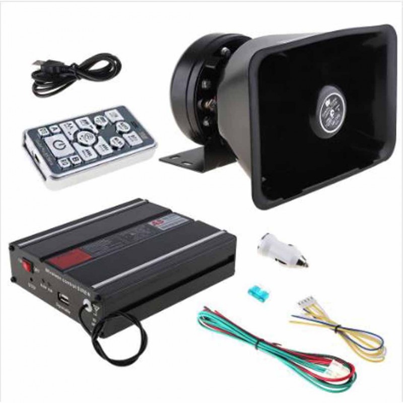 Loud Auto Police Car Siren Horn Warning 12V 05 Tone Alarm