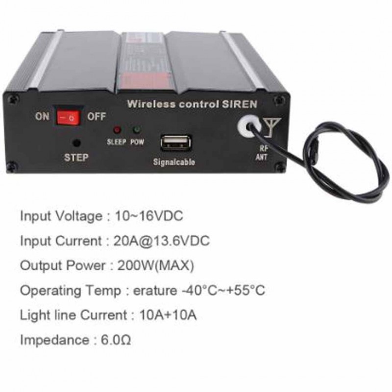 Loud Auto Police Car Siren Horn Warning 12V 05 Tone Alarm
