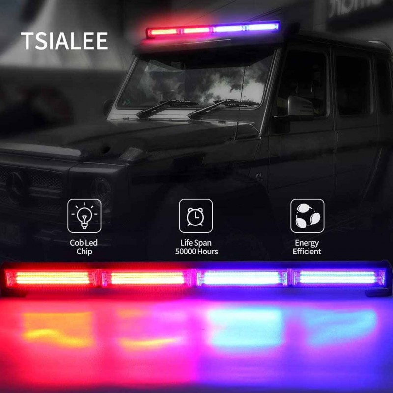 Police Car Red Blue Strobe LED Light Bar