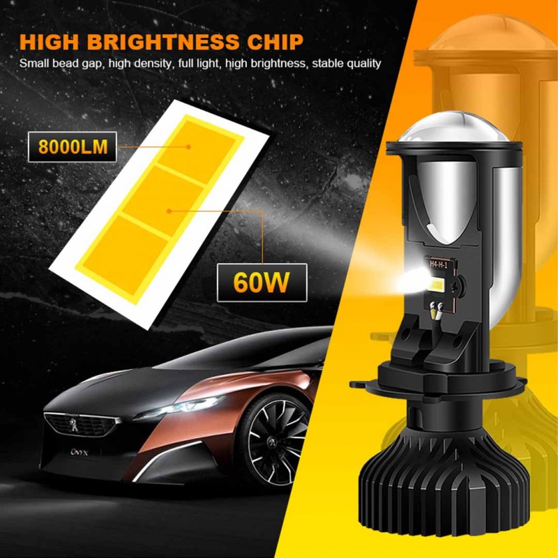 Y6 H4 Hi-Lo Mini Projector Lens Car Styling Headlights