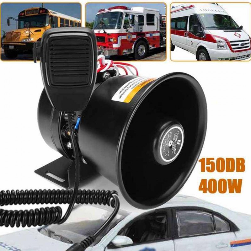 Alarm Horn Loud Car Polices Siren Mic Speaker