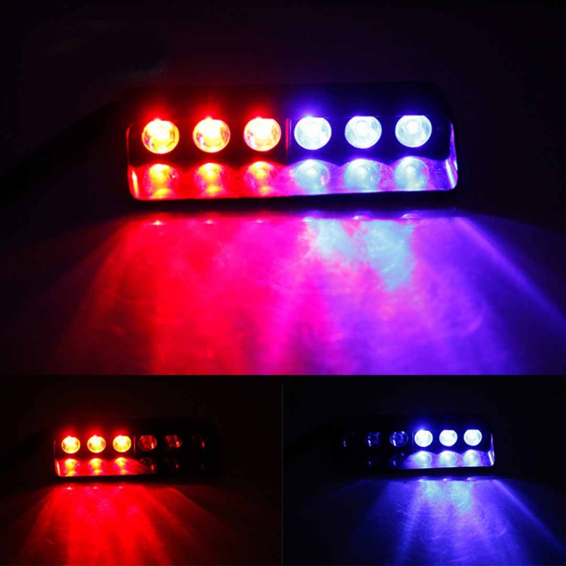 High Power DC Motorcycle LED Police Emergency Lights Red Blue