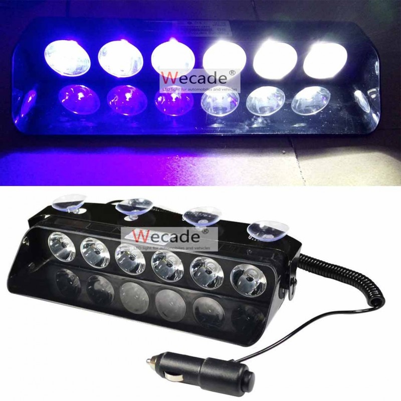 Police Auto Dash Strobe Flash Lights 6 Led