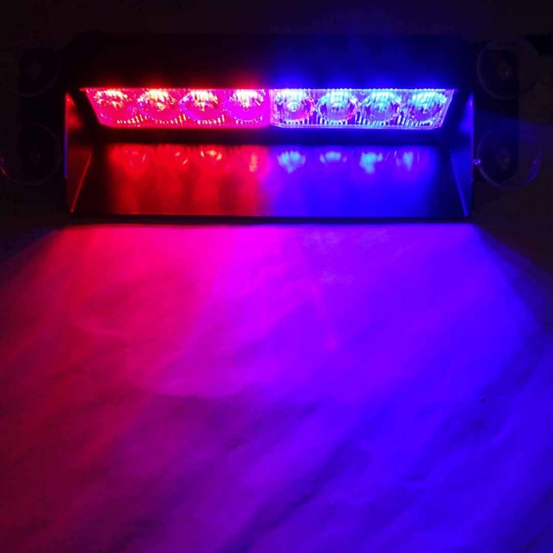 Police Auto Dash Strobe Flash Lights 8 Led