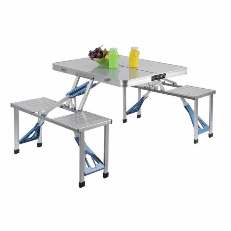 Portable Picnic Table And Chair Silver