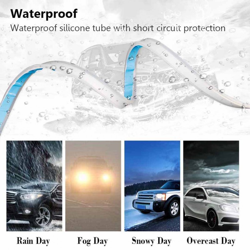 Universal Flexible Head Lamp DRL Dual Color External