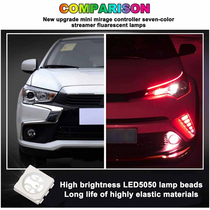 Flexible Car LED Strip Light Decorative Surface Headlight