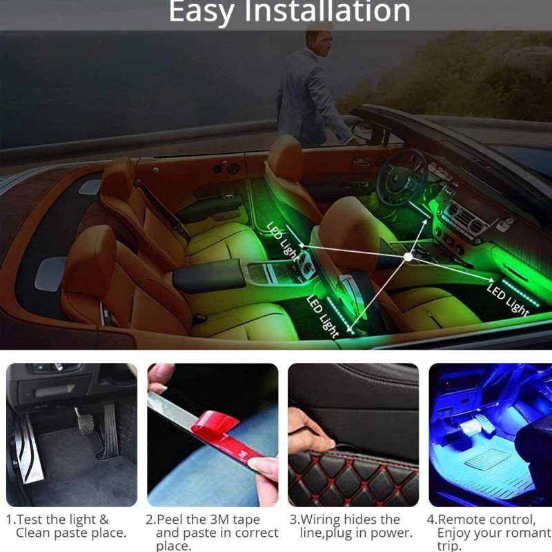 Multi Color Car Interior LED Strip Light RGB SMD