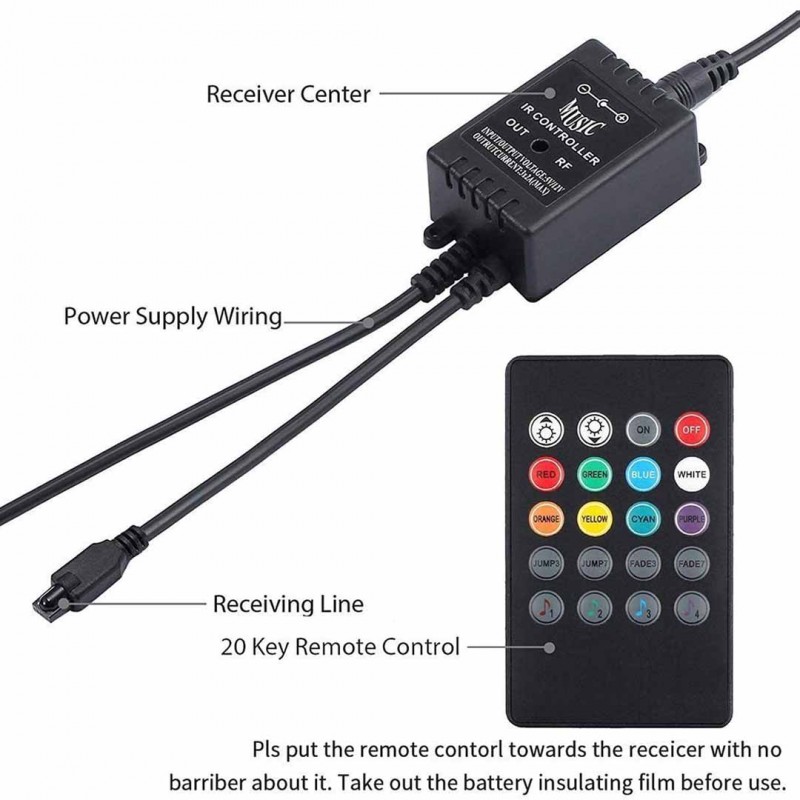 Multi Color Car Interior LED Strip Light RGB SMD