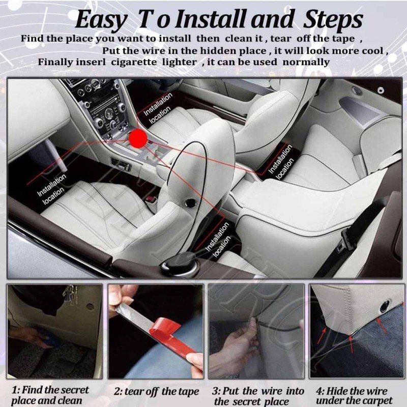 Car Atmosphere Ambient Multi Color Light With Remote For Interior