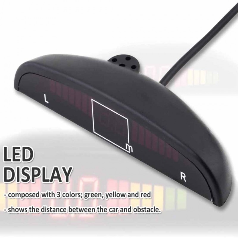 Reverse Parking Sensors Detection With Sensors Buzzer And Distance Indication LCD
