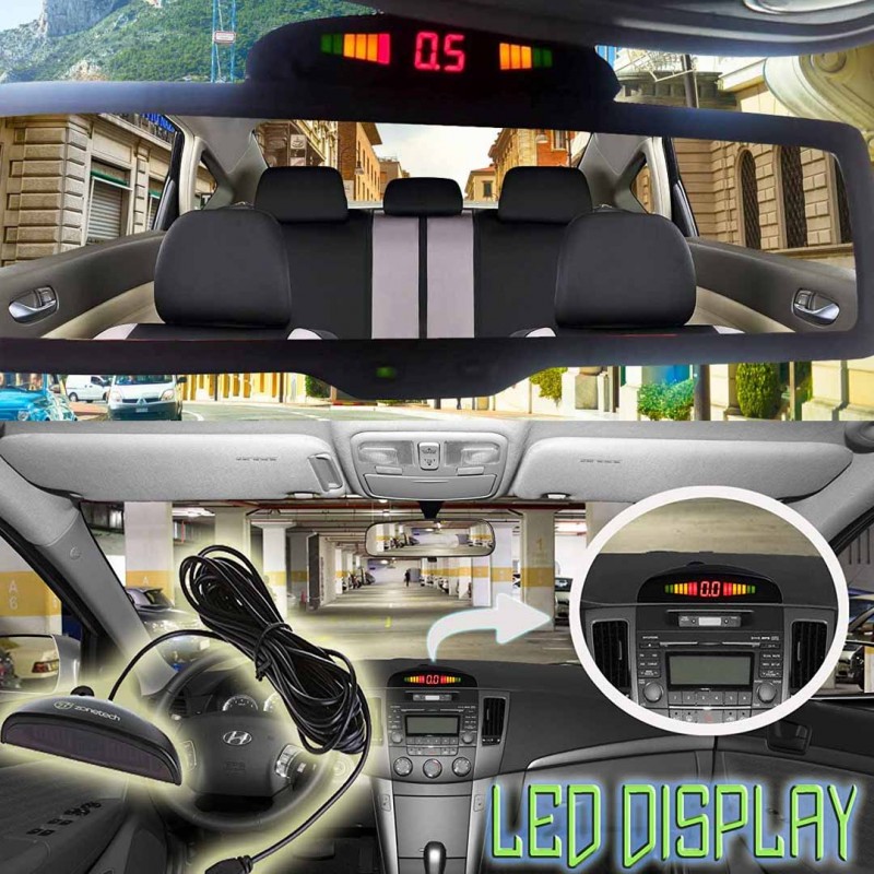 Reverse Parking Sensors Detection With Sensors Buzzer And Distance Indication LCD