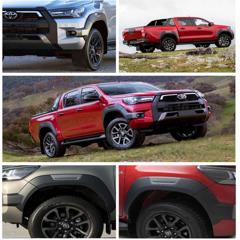 Toyota Hilux Revo Rocco Wheel Arch Fender Flares Mudguards Matte Black 2016-2020