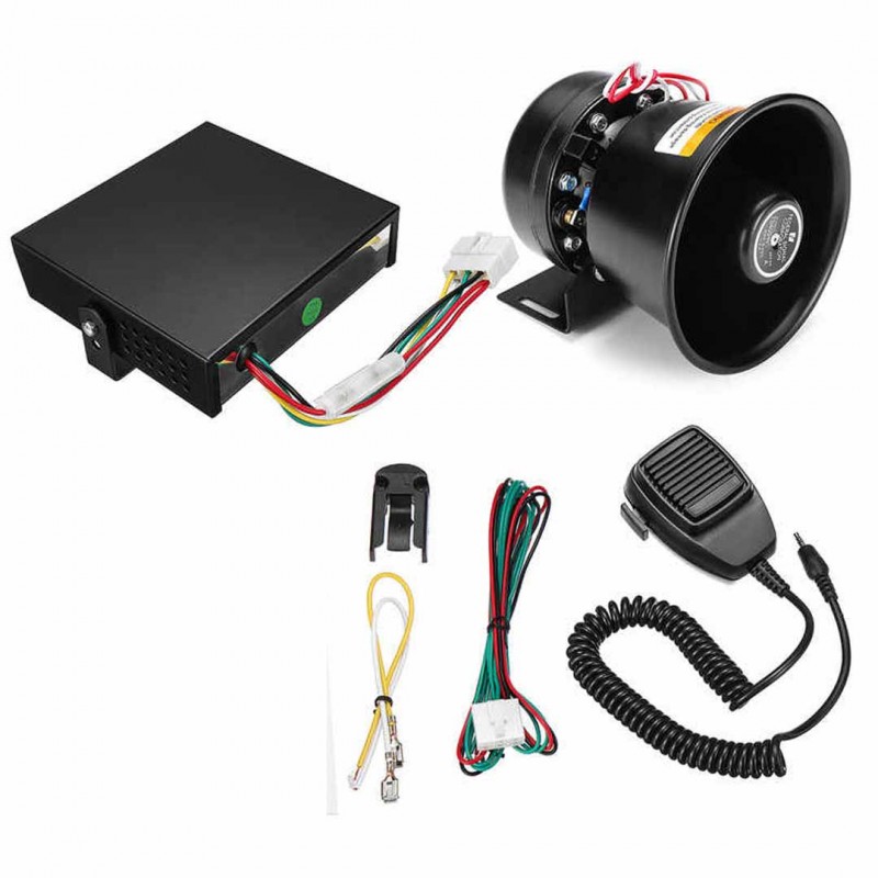 Alarm Horn Loud Car Polices Siren Mic PA Speaker 