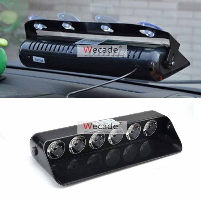 Police Auto Dash Strobe Flash Lights 6 Led