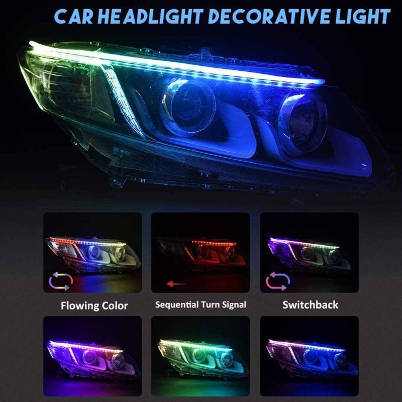 Multicolor 2 Pieces RGB LED Strip Light 