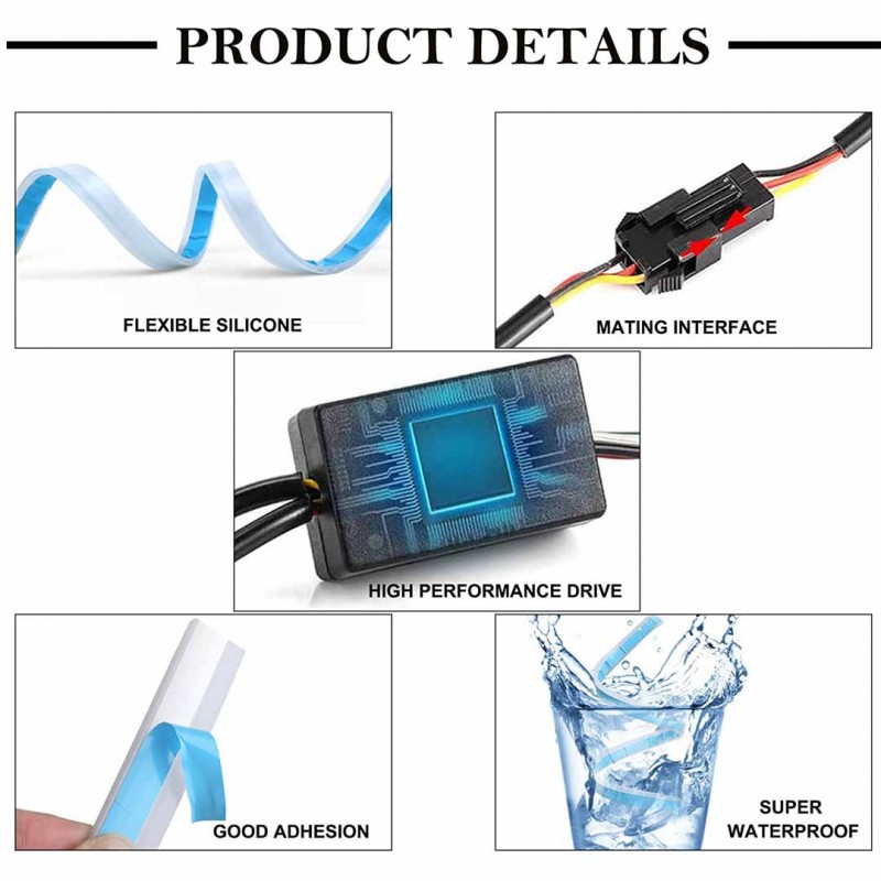 Flexible Car LED Strip Light Decorative Surface Headlight