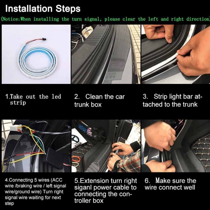 Trunk Knight Rider With 2 Colors Running LED Strip For Car Trunk Brake
