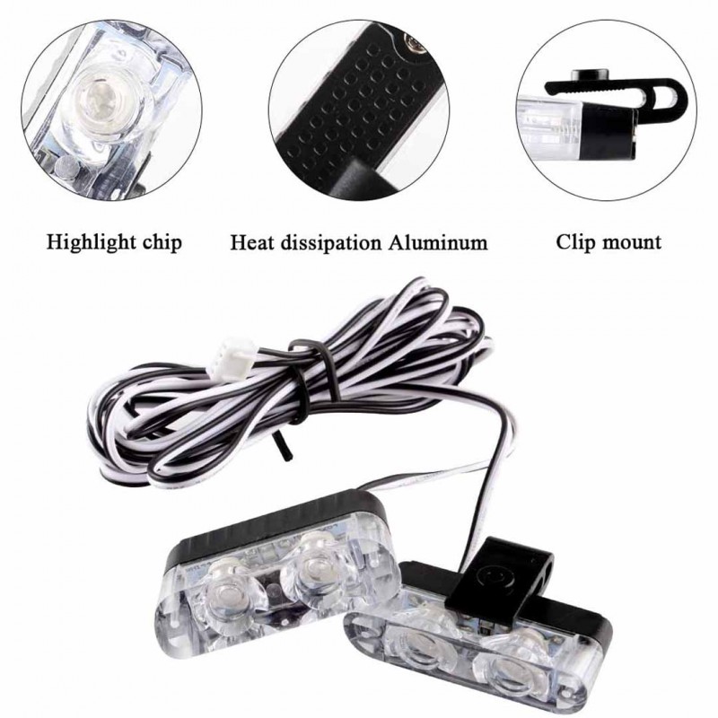 8pcs Wireless without Remote Control Ambulance Police Light