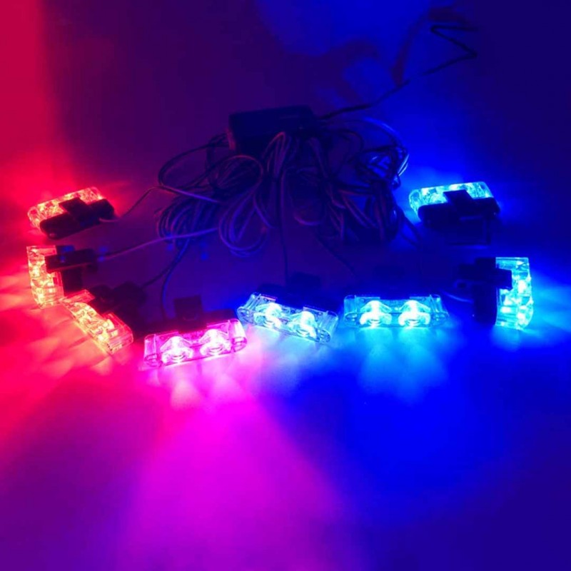 8pcs Wireless without Remote Control Ambulance Police Light