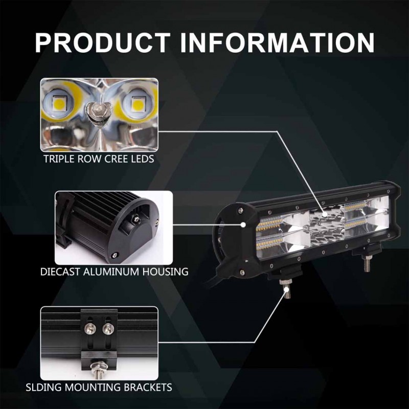 LED Light Bar Combo Waterproof Spot Lights 180W
