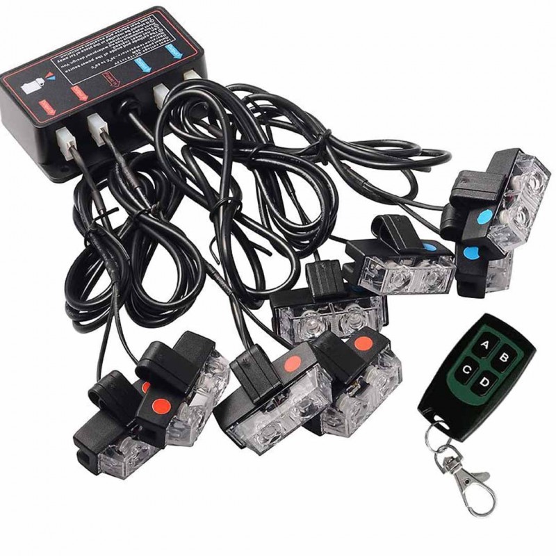 8pcs Wireless Remote Control Ambulance Police Light
