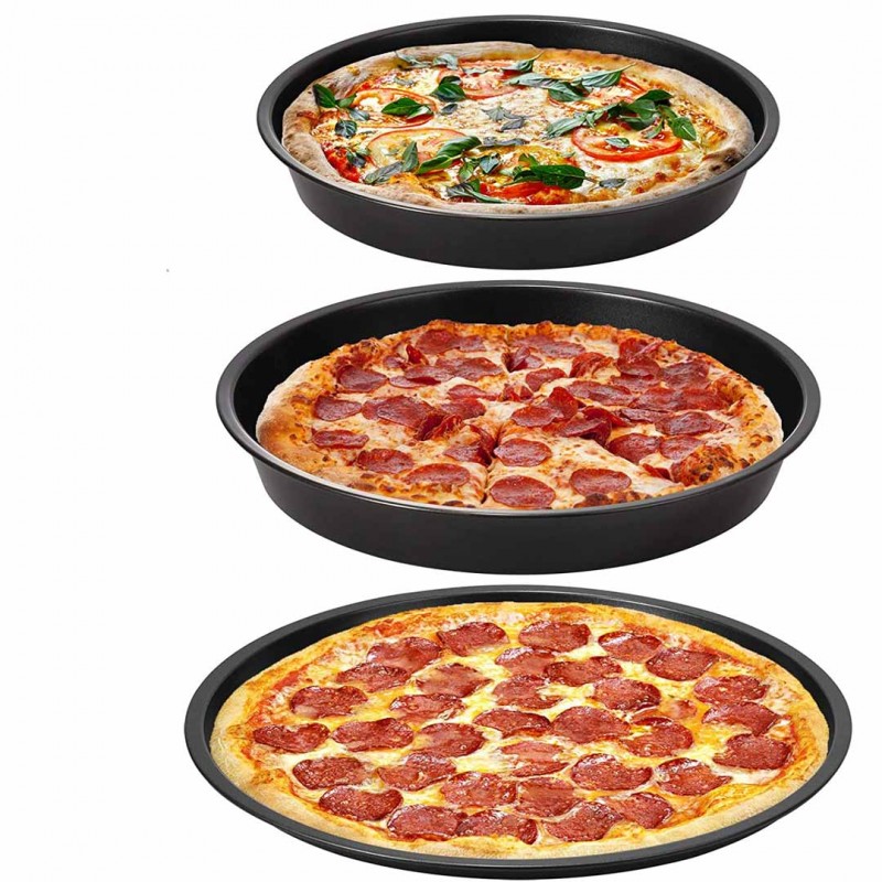 Nonstick Round Pizza Pan for Evenly Cooked Delicious Pizzas 3 pcs
