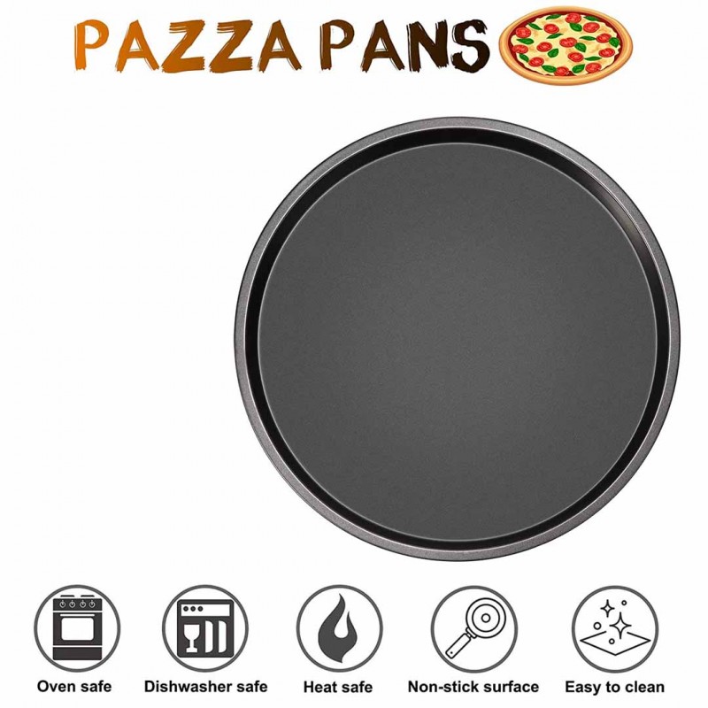 Nonstick Round Pizza Pan for Evenly Cooked Delicious Pizzas 3 pcs