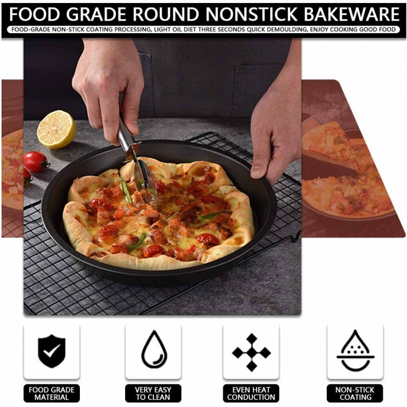 Nonstick Round Pizza Pan for Evenly Cooked Delicious Pizzas 3 pcs