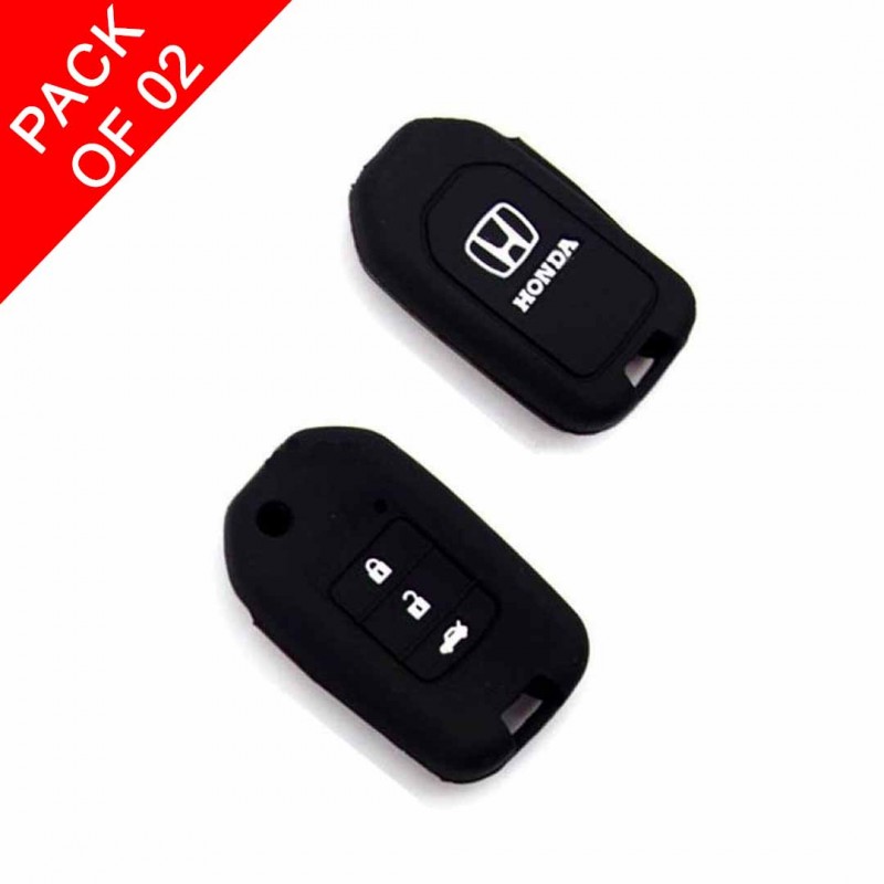 Honda Logo Neck Rest Headrest Pillow Cushion And Honda Logo Silicone Key Cover Pack Of 02 