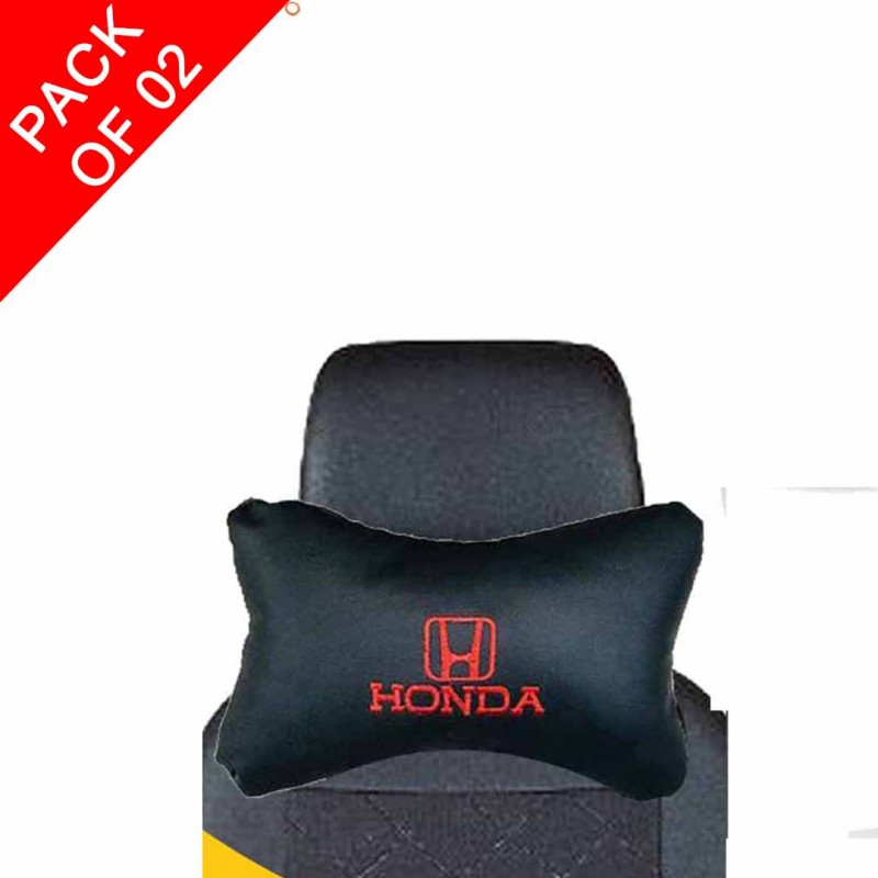 Honda Logo Neck Rest Headrest Pillow Cushion And Honda Logo Silicone Key Cover Pack Of 02 
