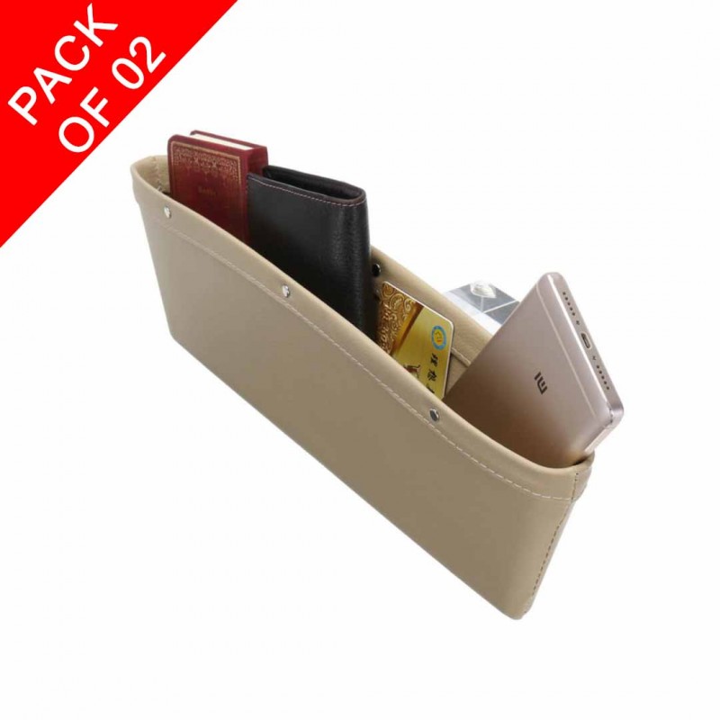 Toyota Logo Neck Rest Headrest Pillow Cushion And 02 X Leather Catch Caddy Seat Catcher Pack Of 02