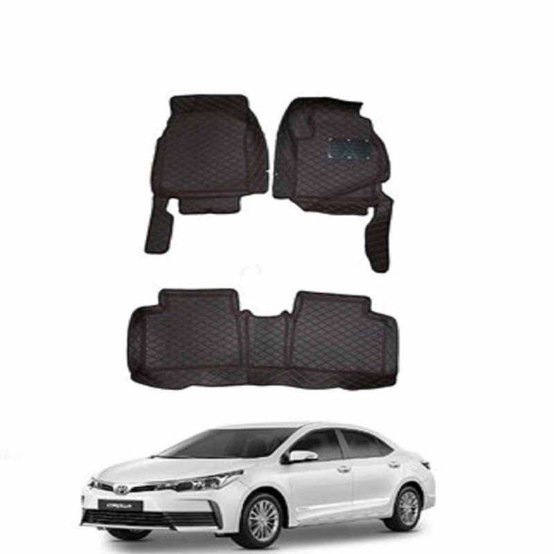 Toyota Corolla 7D Diamond Floor Mats Black 2014-2019