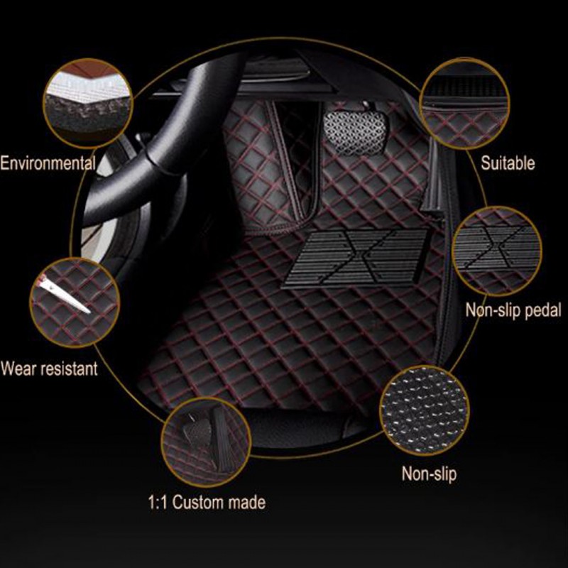 Honda City 7D Diamond Floor Mats Black With Black 2016-2020